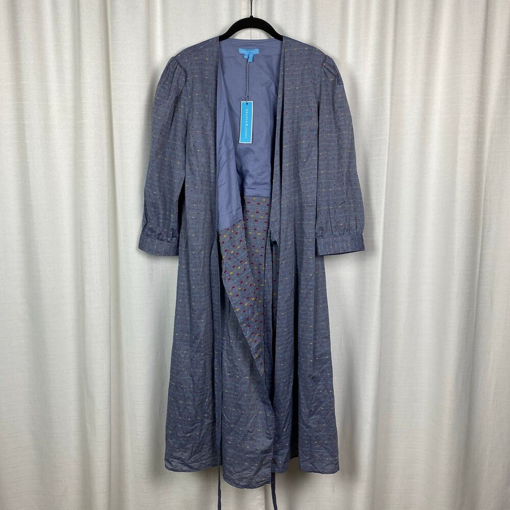 Draper James Embroidered Dot Chambray Wrap Dress Sz.12 NWT - Picture 6 of 16